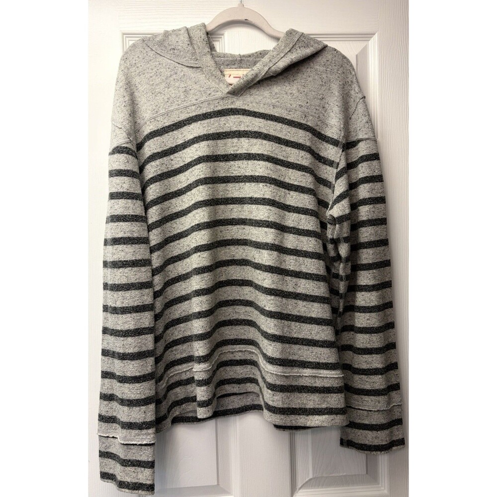 Gap  Grey Black Stripe Hoodie Pullover Men's Large Product Red Vintage